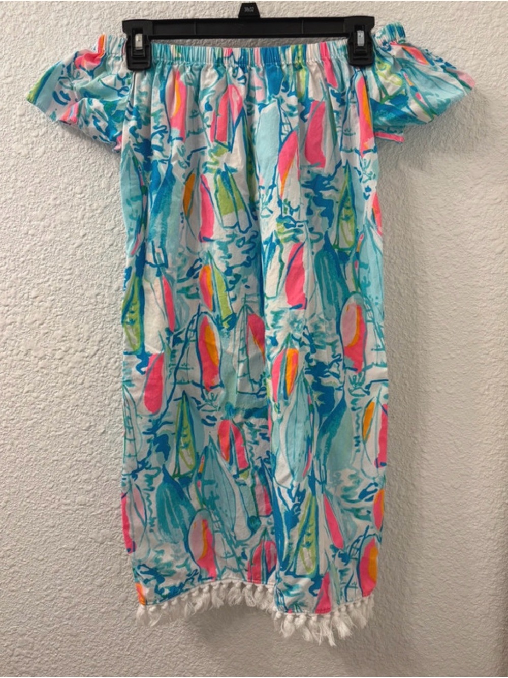 Women’s Off-Shoulder Multicolor Surf Print Dress